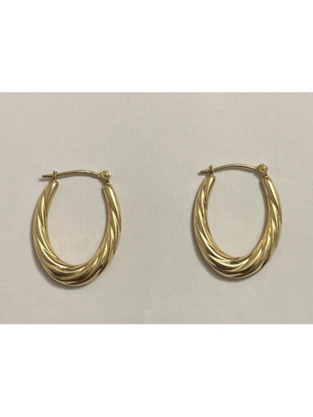 Jacmel Jewelry - 14k JCM - Engraved Womens Gold Oval Hoop Earrings! M387